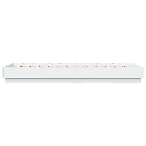 Легло с LED Бяло 80 x 200 cm Инженерна дървесина