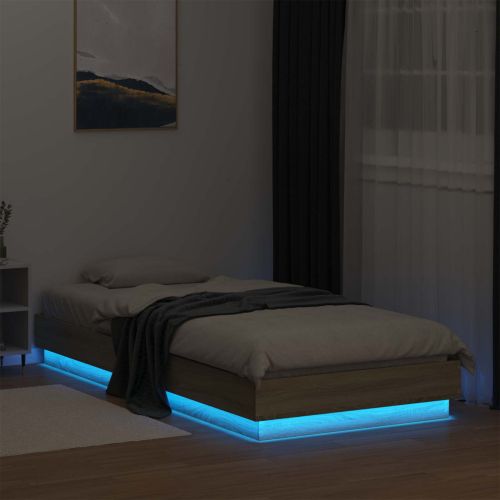 Легло с LED Дъб сонома 80 x 200 cm Инженерна дървесина