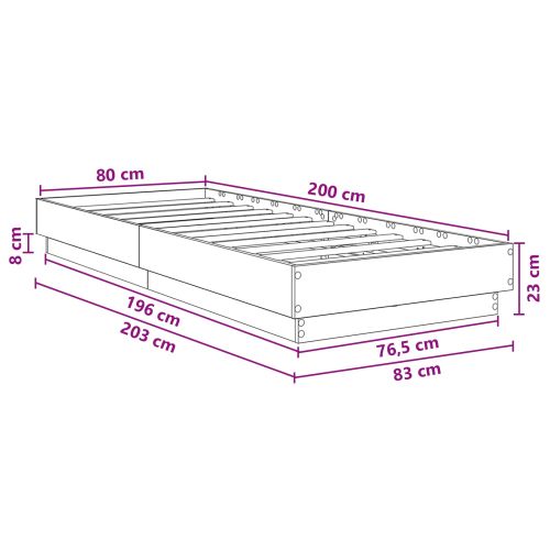 Легло с LED Дъб сонома 80 x 200 cm Инженерна дървесина