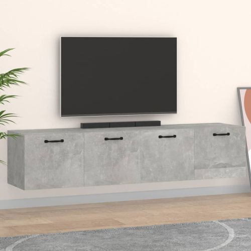 Стенни шкафове 2 бр бетонно сиви 60x36,5x35 см инженерно дърво