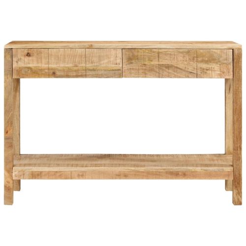 Конзолна маса с 2 чекмеджета, 110x35x75 cм, мангово дърво масив