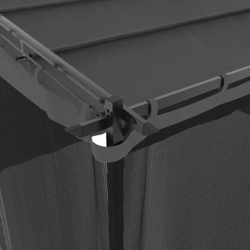 Беседка с мрежести стени, антрацит, 4x3 м, стомана