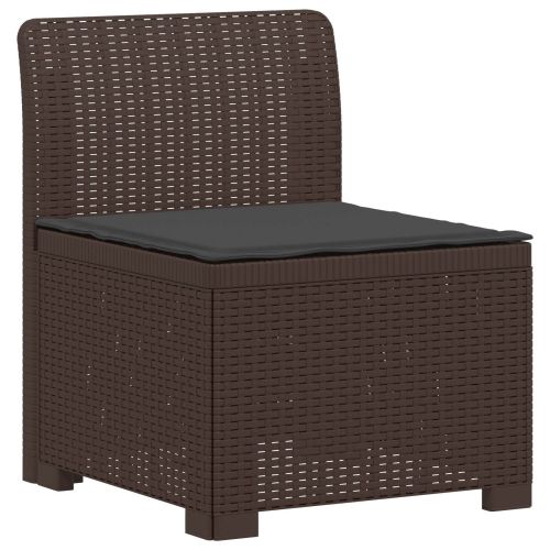Пейка за градина с Cushions във вид на ратан ПП Кафяво