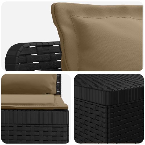 Пейка за градина с Cushions във вид на ратан ПП Антрацит