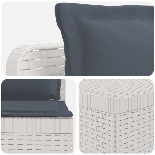 Пейка за градина с Cushions във вид на ратан ПП Бяло