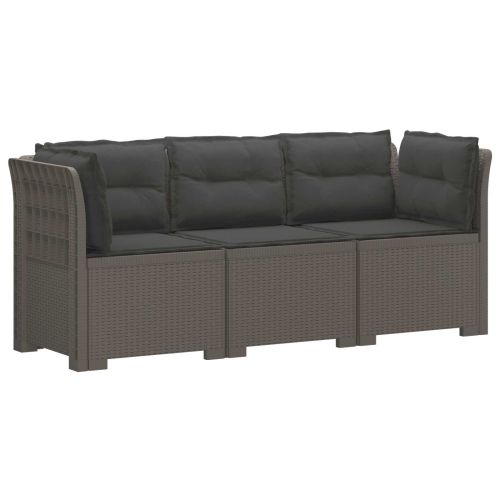 Пейка за градина с Cushions във вид на ратан ПП Светлосиво