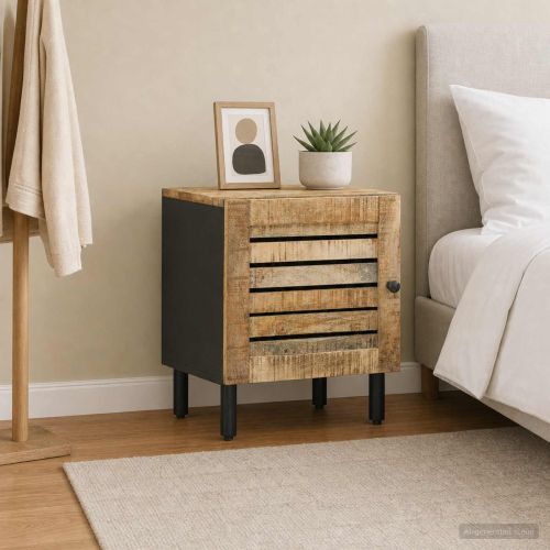 Нощно шкафче Натурално 40 x 33 x 46 см Солидно мангово дърво
