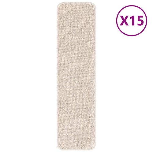Килимчета против подхлъзване за стълби 15 бр. 75 x 20 cm Крем