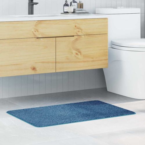 Килимче за баня с антихлъзгаща повърхност Синьо 60 x 90 cm ПП