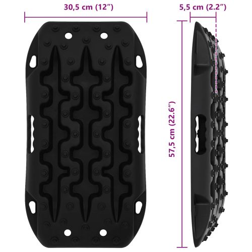 Платформа за сцепление 2 бр. Черно 57,5x30,5x5,5 см