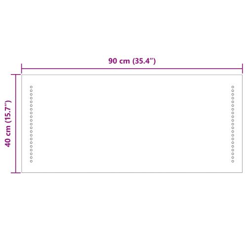 LED огледало за баня Прозрачен 90 x 40 cm закалено стъкло