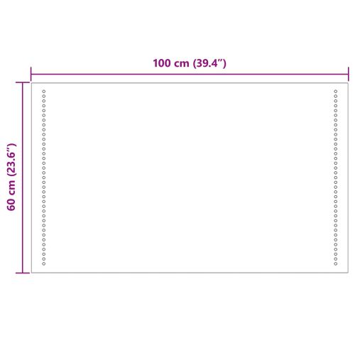 LED огледало за баня Прозрачен 100 x 60 cm закалено стъкло
