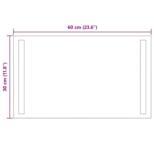 LED огледало за баня Прозрачен 60 x 30 cm закалено стъкло