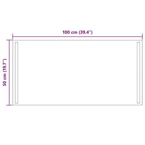 LED огледало за баня Прозрачен 100 x 50 cm закалено стъкло