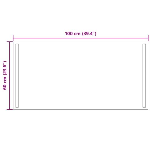 LED огледало за баня Прозрачен 100 x 60 cm закалено стъкло