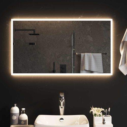 LED огледало за баня Прозрачен 90 x 50 cm закалено стъкло