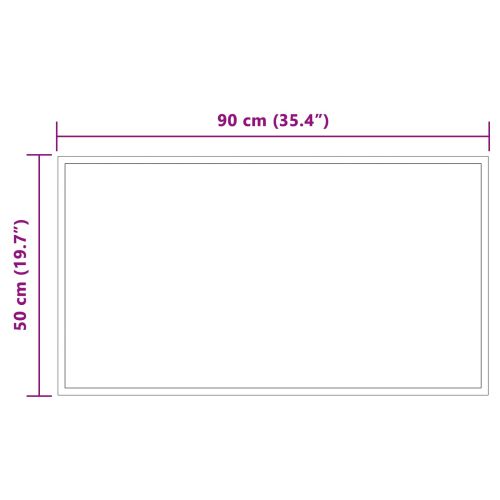 LED огледало за баня Прозрачен 90 x 50 cm закалено стъкло