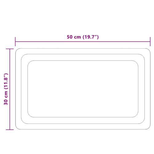 LED огледало за баня Прозрачен 50 x 30 cm закалено стъкло