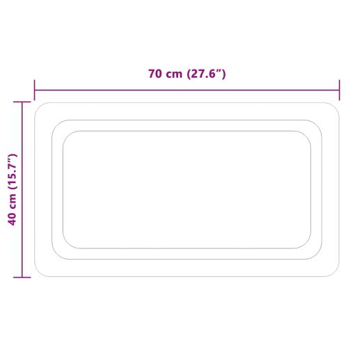 LED огледало за баня Прозрачен 70 x 40 cm закалено стъкло