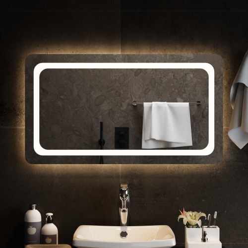 LED огледало за баня Прозрачен 90 x 50 cm закалено стъкло