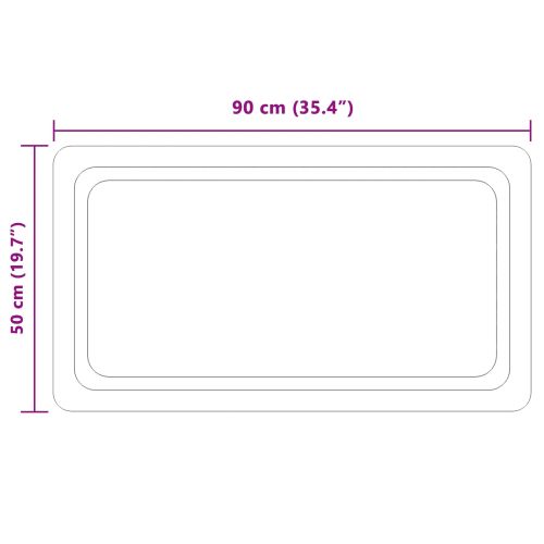 LED огледало за баня Прозрачен 90 x 50 cm закалено стъкло
