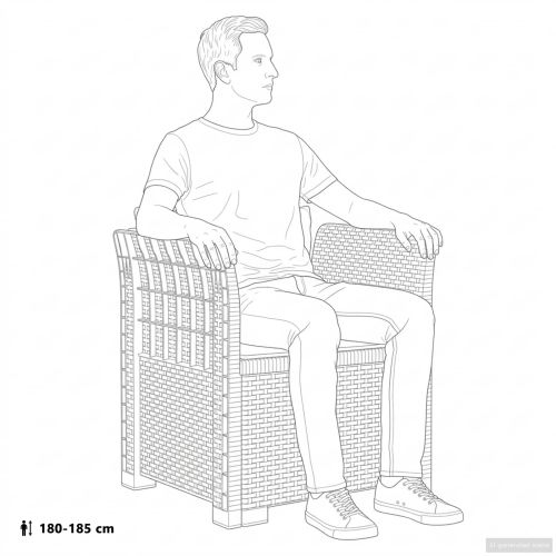 Кресло за 1 с възглавница, изглеждащо от ратан ПП Бяло