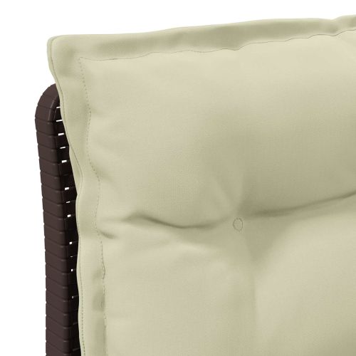 Пейка за градина с Cushions във вид на ратан ПП Кафяво