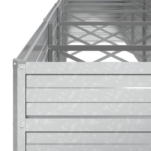 Повдигната градинска леха, 480x80x77 см, стомана, сребриста