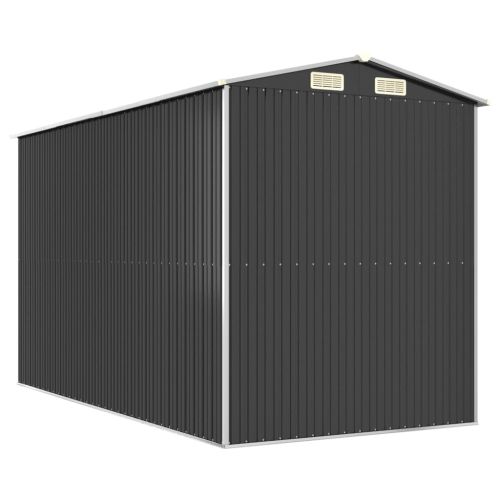 Градинска барака антрацит 192x357x223 см поцинкована стомана