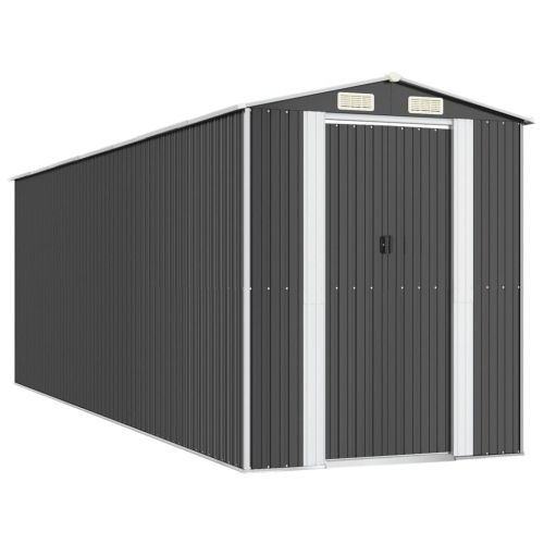 Градинска барака антрацит 192x606x223 см поцинкована стомана