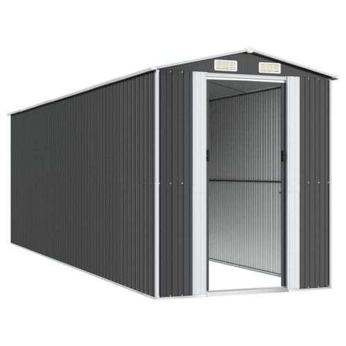 Градинска барака антрацит 192x606x223 см поцинкована стомана