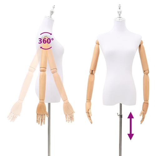 Регулируем манекен 165-213 см с основа Жена ПП Бяло