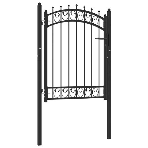 Оградна порта EMMEN с шипове, стомана, 103x109,5 см, черна