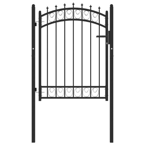 Оградна порта EMMEN с шипове, стомана, 103x109,5 см, черна