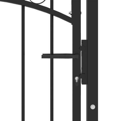 Оградна порта EMMEN с шипове, стомана, 103x97 см, черна