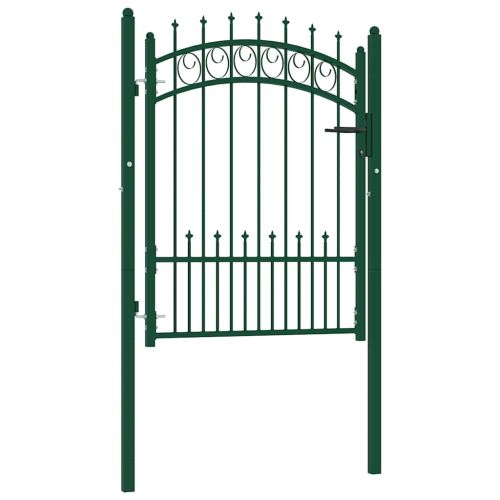 Оградна порта EMMEN с шипове, стомана, 104x109,5 см, зелена