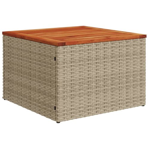 Градински диван с възглавници, 10 части, бежов полиратан
