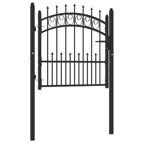 Оградна порта EMMEN с шипове, стомана, 104x87 см, черна