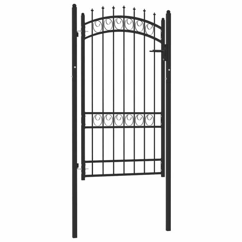 Оградна порта EMMEN с шипове, стомана, 103x134,5 см, черна