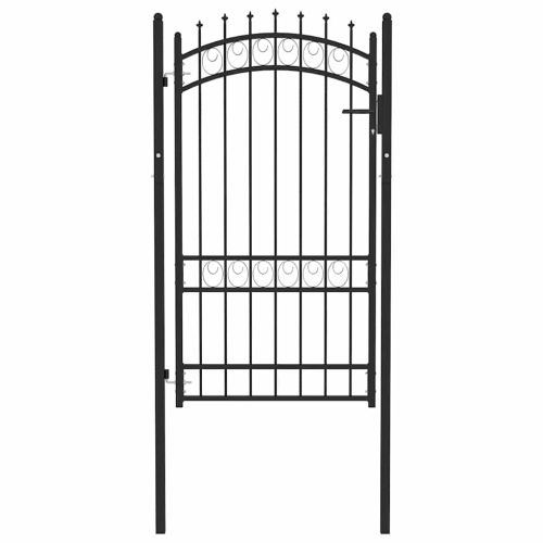 Оградна порта EMMEN с шипове, стомана, 103x134,5 см, черна