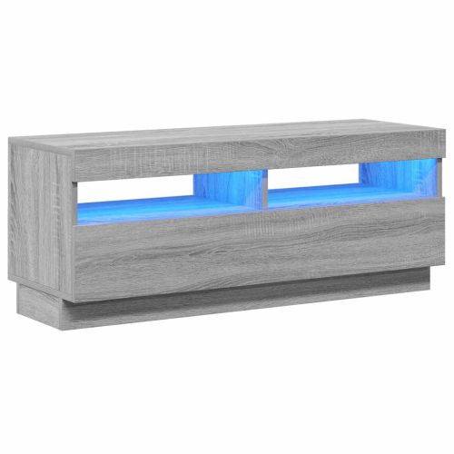 ТВ шкаф с LED осветление, сив сонома, 100x35x40 см