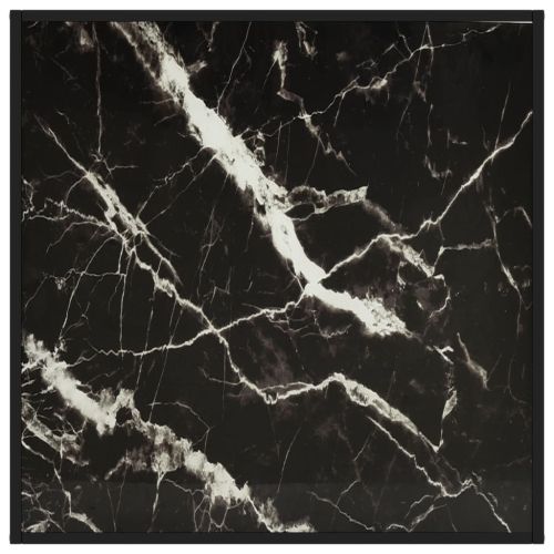Кафе маса, черна, с черно мраморно стъкло, 90x90x50 см