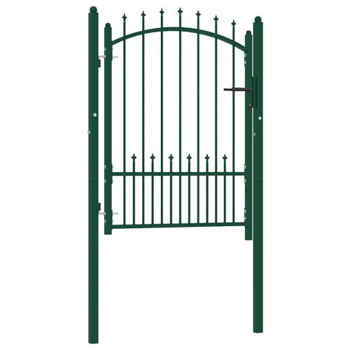 Оградна порта EMMEN с шипове, стомана, 104x109,5 см, зелена