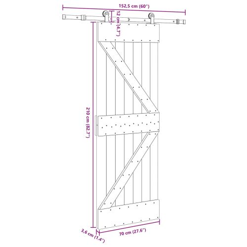 Преплъзваща се врата NARVIK 70 x 210 см (152,5 см)