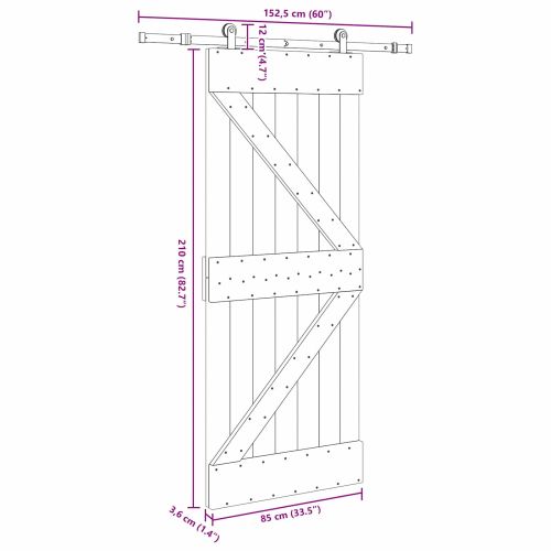 Преплъзваща се врата NARVIK 85 x 210 см (152,5 см)