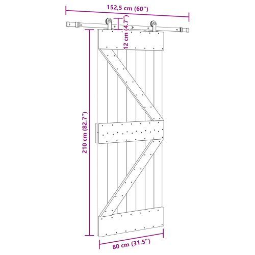 Преплъзваща се врата NARVIK 80 x 210 см (152,5 см)