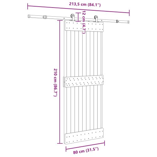 Преплъзваща се врата NARVIK 80 x 210 см (213,5 см)