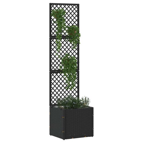 Садово решетъчно саксийно Черен 35 x 30 x 135 см Метал