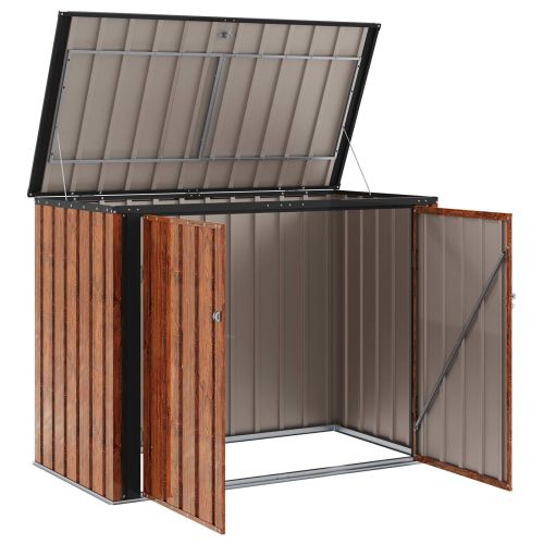 Кутия за съхранение в градината Кафяво 151,5 x 82 x 110,5 см