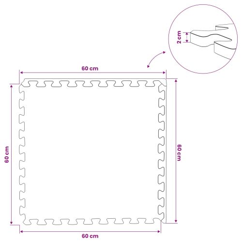 Мокети 24 бр. Сиво 8,64 m² EVA Пяна